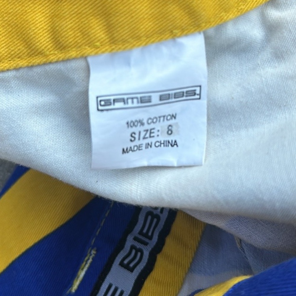 Game Bibs Blue Gold Cotton Mini Skirt Women 8 Collegiate Athletic Sports - Picture 8 of 10